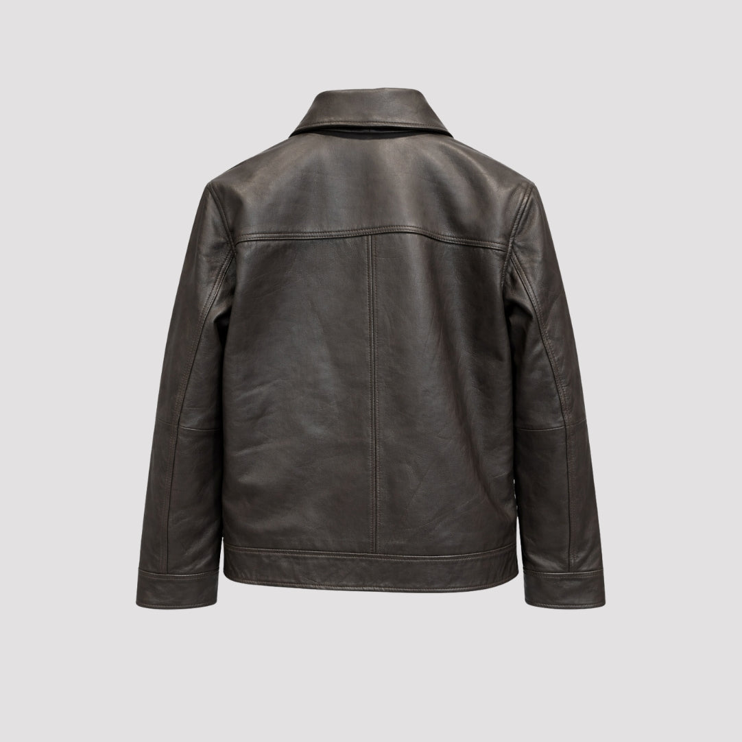 Harrington Leather Jacket in Brown RRP £269