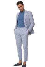 Load image into Gallery viewer, Deakin Cotton Linen Seersucker Trouser Blue Stripe RRP £89
