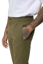 Load image into Gallery viewer, Deakin Cotton Linen Seersucker Trouser Green RRP £89
