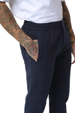 Load image into Gallery viewer, Deakin Cotton Linen Seersucker Trouser Navy RRP £89
