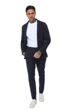 Load image into Gallery viewer, Deakin Cotton Linen Seersucker Trouser Navy RRP £89
