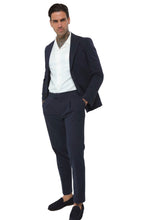 Load image into Gallery viewer, Deakin Cotton Linen Seersucker Trouser Navy Blue RRP £89
