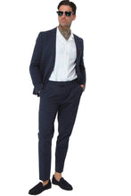 Load image into Gallery viewer, Deakin Cotton Linen Seersucker Trouser Navy Blue RRP £89
