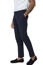 Load image into Gallery viewer, Deakin Cotton Linen Seersucker Trouser Navy Blue RRP £89
