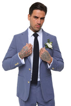 Load image into Gallery viewer, Decorate Cotton Linen Blend Blazer in Blue RRP £159
