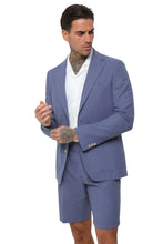 Load image into Gallery viewer, Decorate Cotton Linen Blend Blazer in Blue RRP £159
