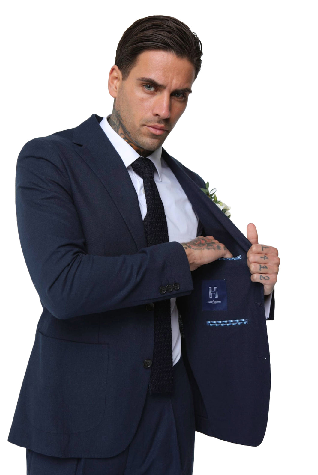 Decorate Cotton Linen Blend Blazer in Navy RRP £159