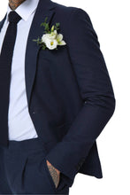 Load image into Gallery viewer, Decorate Cotton Linen Blend Blazer in Navy RRP £159
