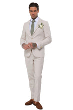 Load image into Gallery viewer, Decorate Cotton Linen Blend Blazer in Stone RRP £159
