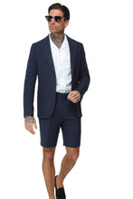 Load image into Gallery viewer, Decorate Cotton Linen Blend Shorts in Navy RRP £69
