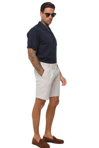 Decorate Cotton Linen Blend Shorts in Stone RRP £69