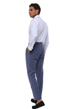 Load image into Gallery viewer, Decorate Cotton Linen Blend Trouser in Blue  RRP £89
