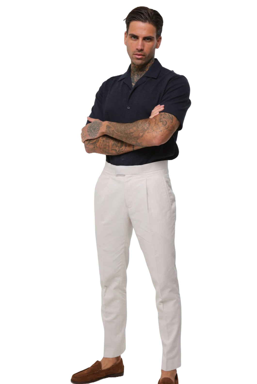 Decorate Cotton Linen Blend Trouser in Stone RRP £89