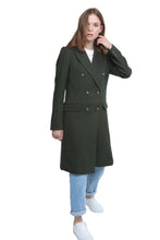 Load image into Gallery viewer, Elle Double Breasted Long  Coat in Green RRP £179
