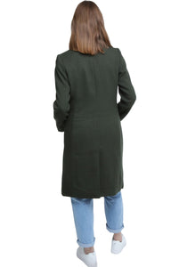 Elle Double Breasted Long  Coat in Green RRP £179