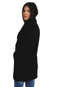 Elle Ladies Alice Wool Coat in Black RRP £179
