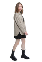Load image into Gallery viewer, Elle Ladies Plus Size Faux Suede Shacket in Stone RRP £99
