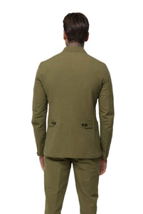 Deakin Cotton Linen Seersucker Blazer in Green RRP £159