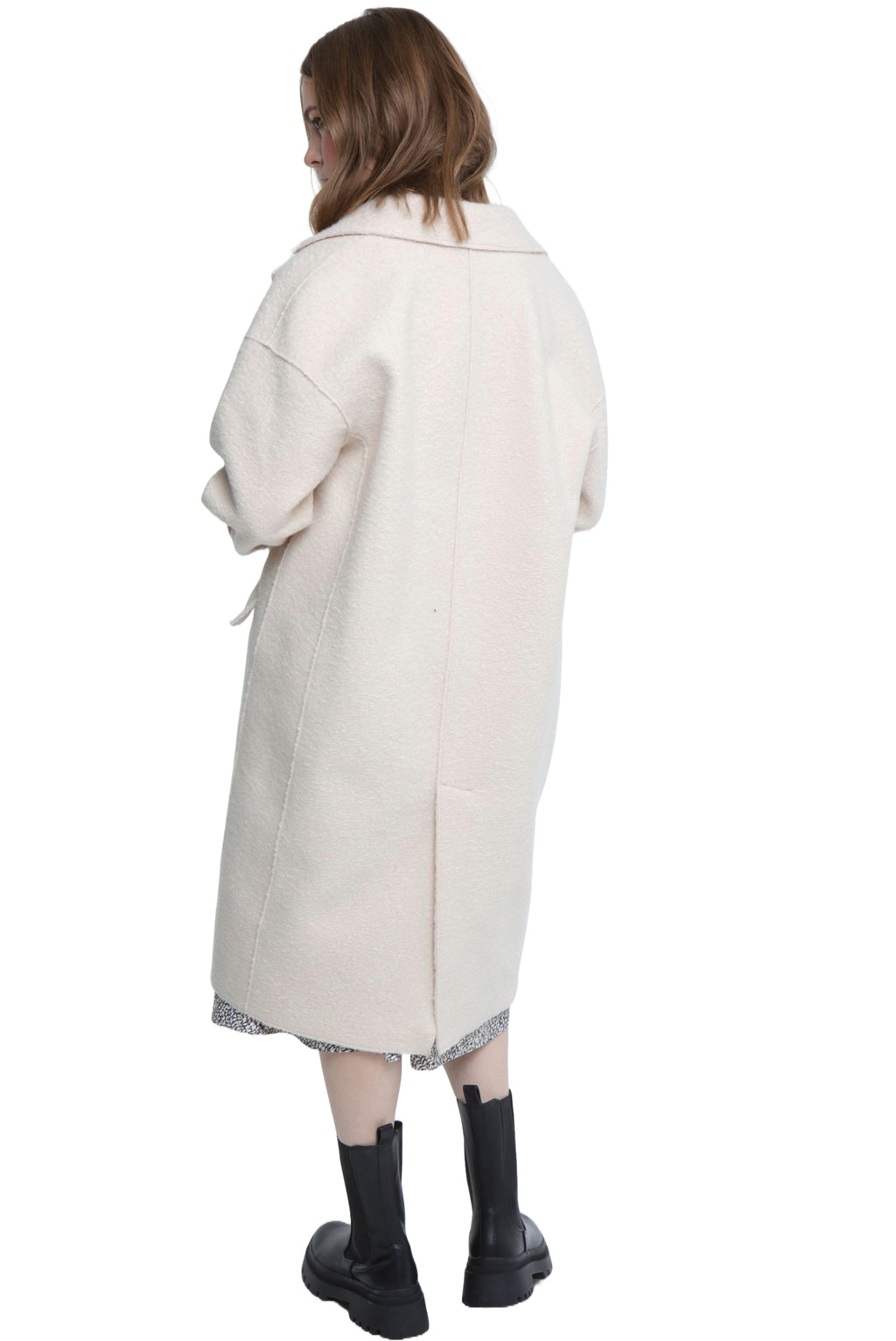 Elle Ladies Beatrix Faux Boiled Wool in cream RRP £229