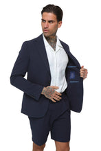 Load image into Gallery viewer, Deakin Cotton Linen Seersucker Blazer Navy Blue RRP £159
