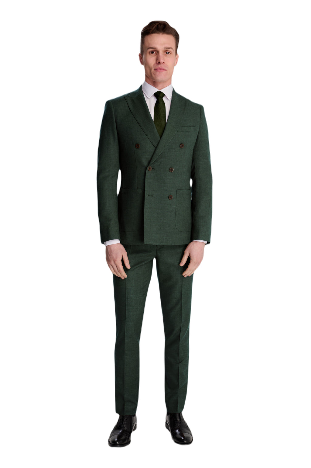 Sandro Linen Look Double Breasted Suit Jacket in Green RRP £129