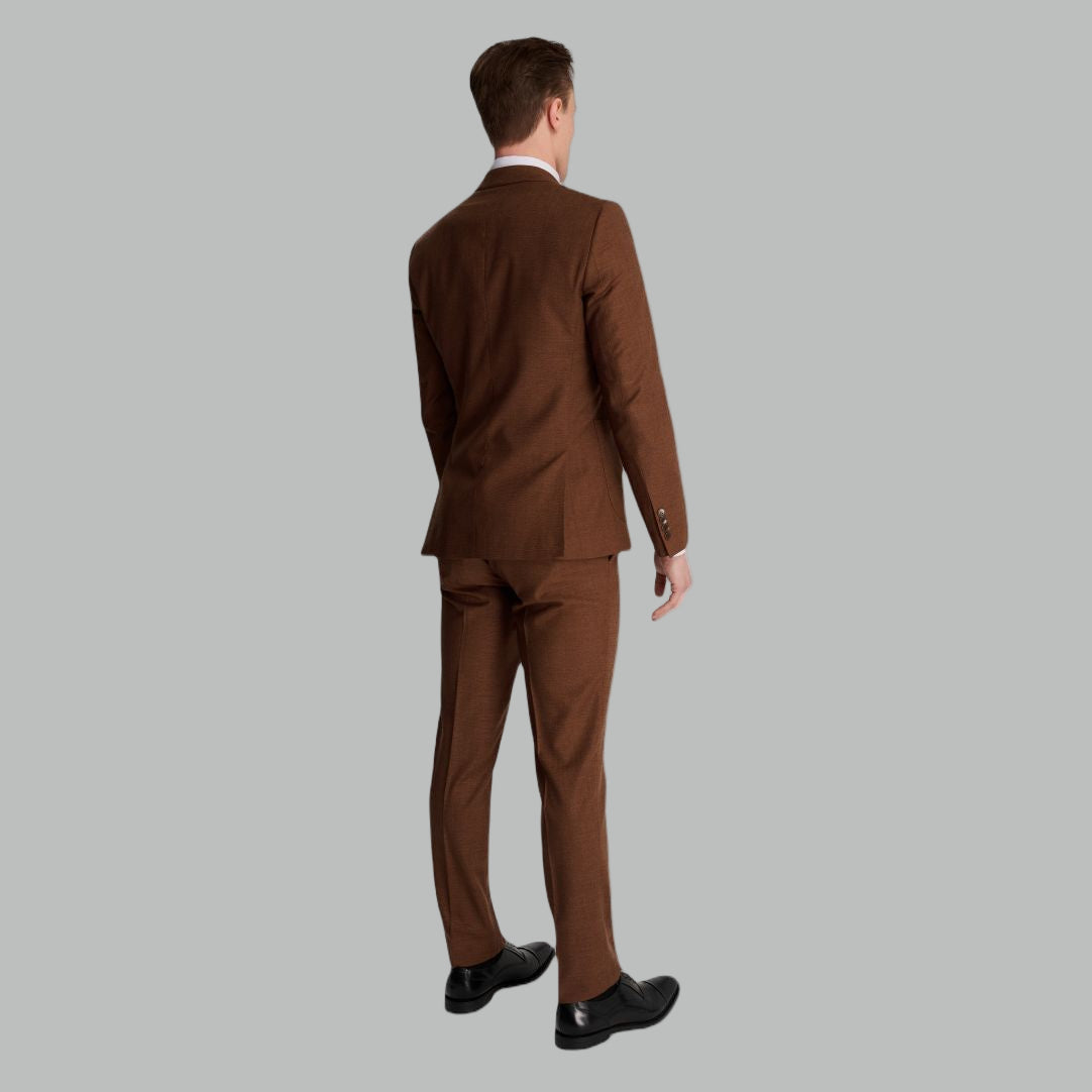 Sandro Linen Look Double Breasted Suit Jacket in Rust RRP £129