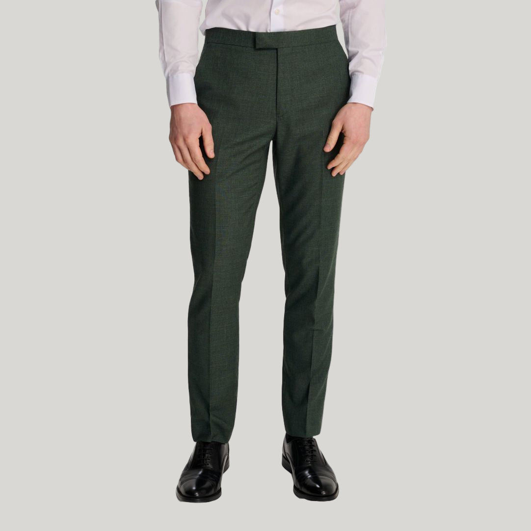 Sandro Slim Fit Linen Look Suit Trousers in Green RRP £69