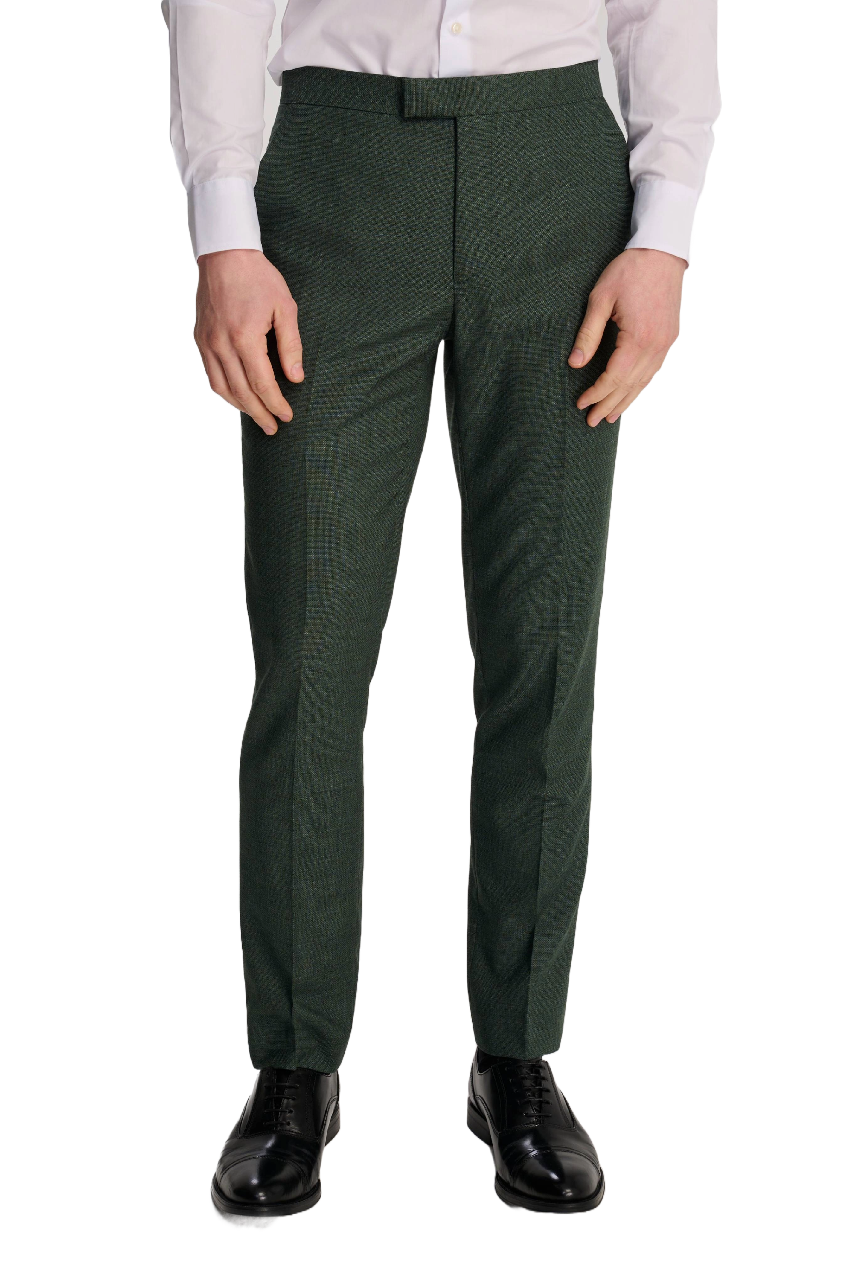Sandro Slim Fit Linen Look Suit Trousers in Green RRP £69
