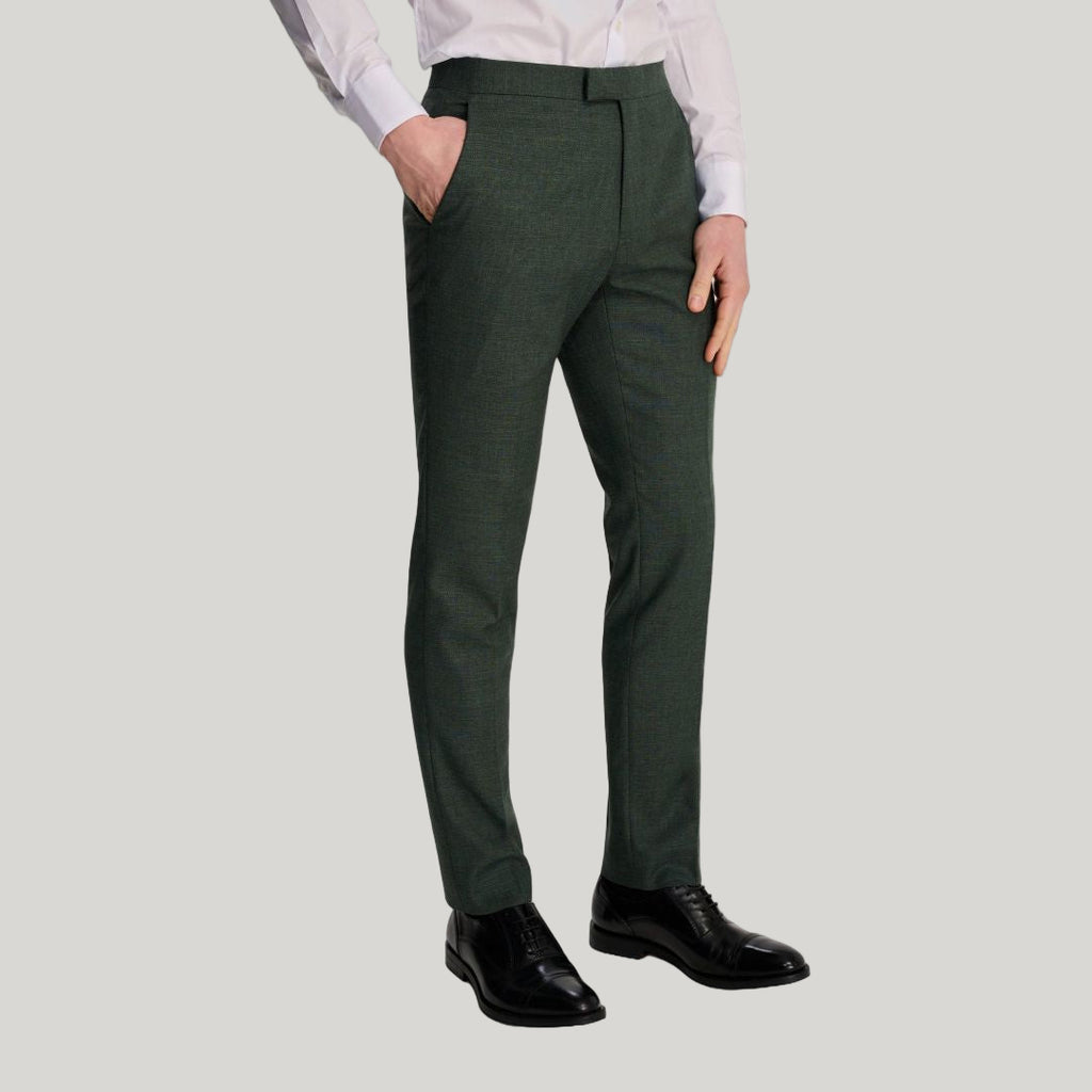 Sandro Slim Fit Linen Look Suit Trousers in Green RRP £69
