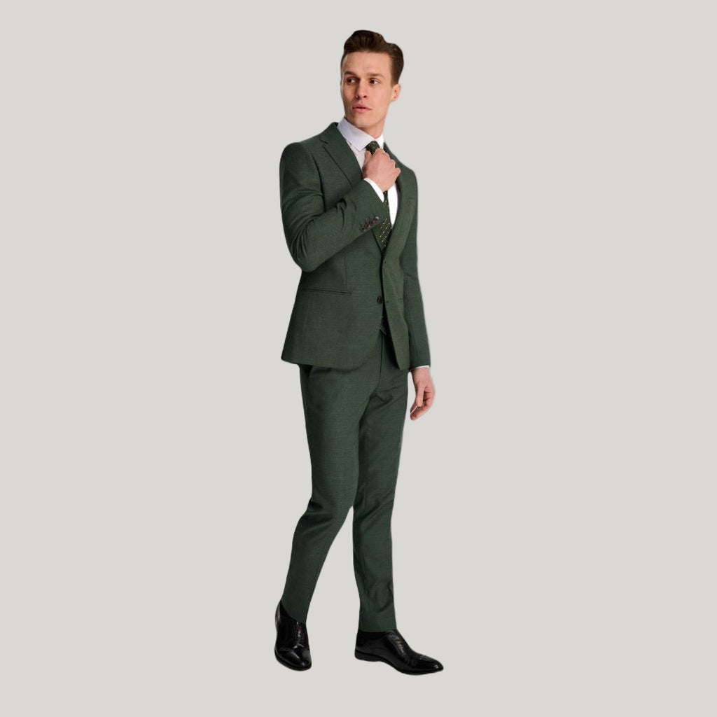 Sandro Slim Fit Linen Look Suit Jacket in Green RRP £129