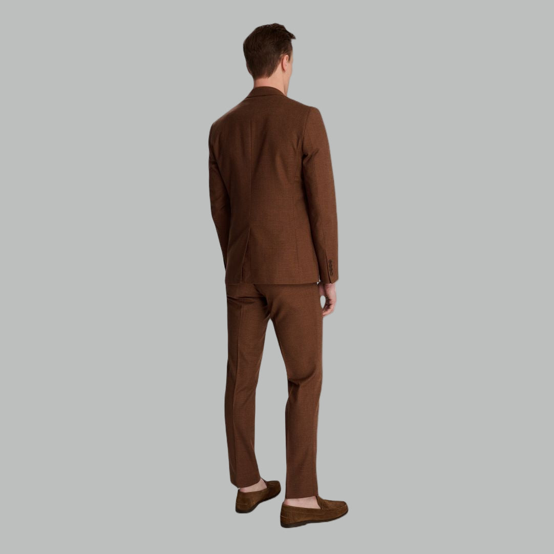 Sandro Slim Fit Linen Look Suit Jacket in Rust RRP £129
