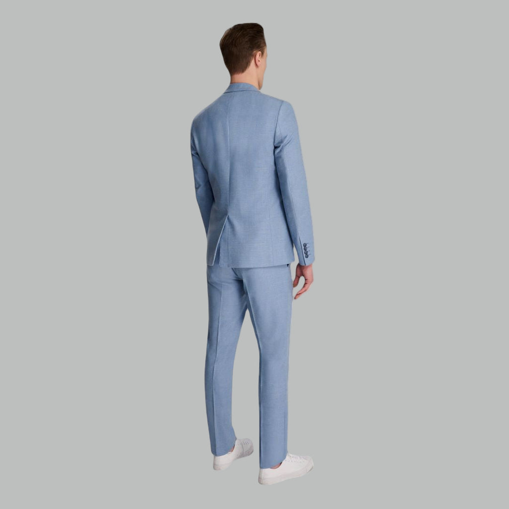 Sandro Slim Fit Linen Look Suit Jacket in Light Blue RRP £129
