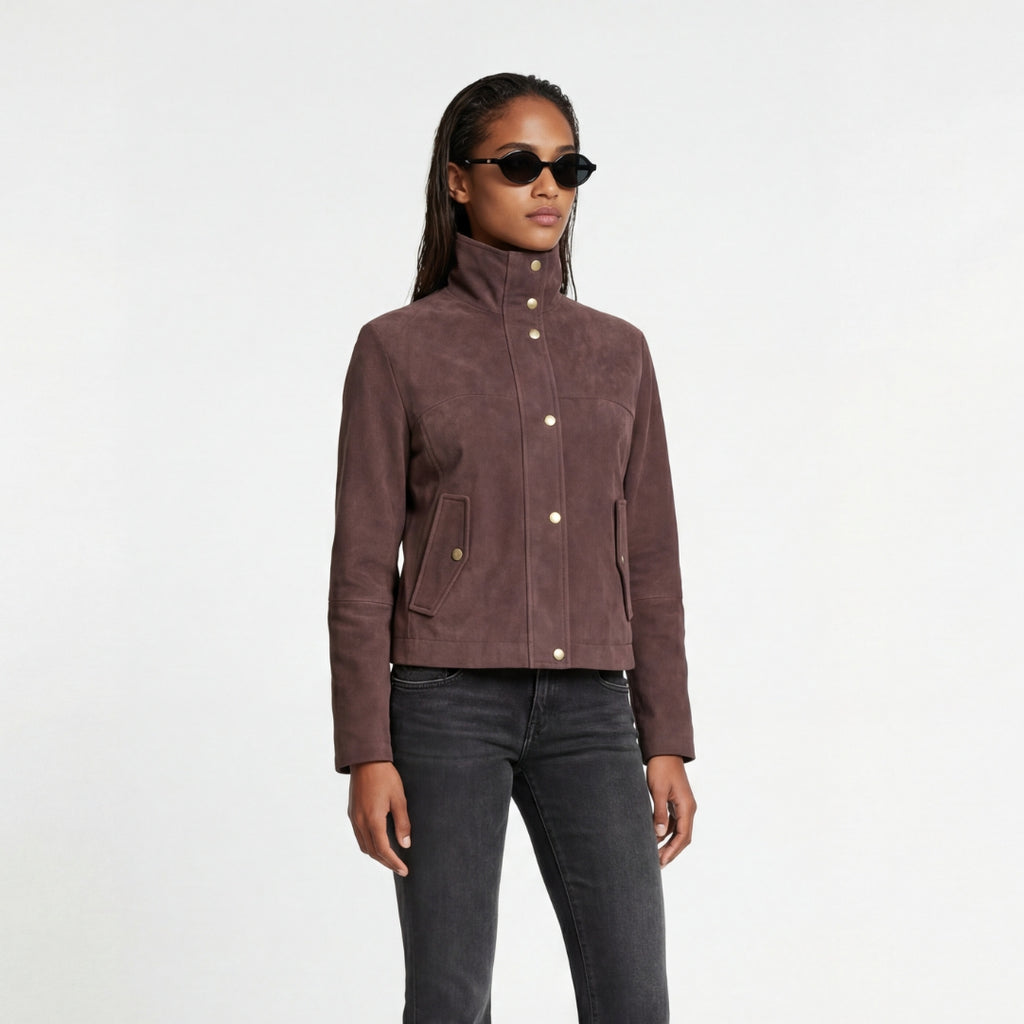 Suede Jacket in Brown RRP £289