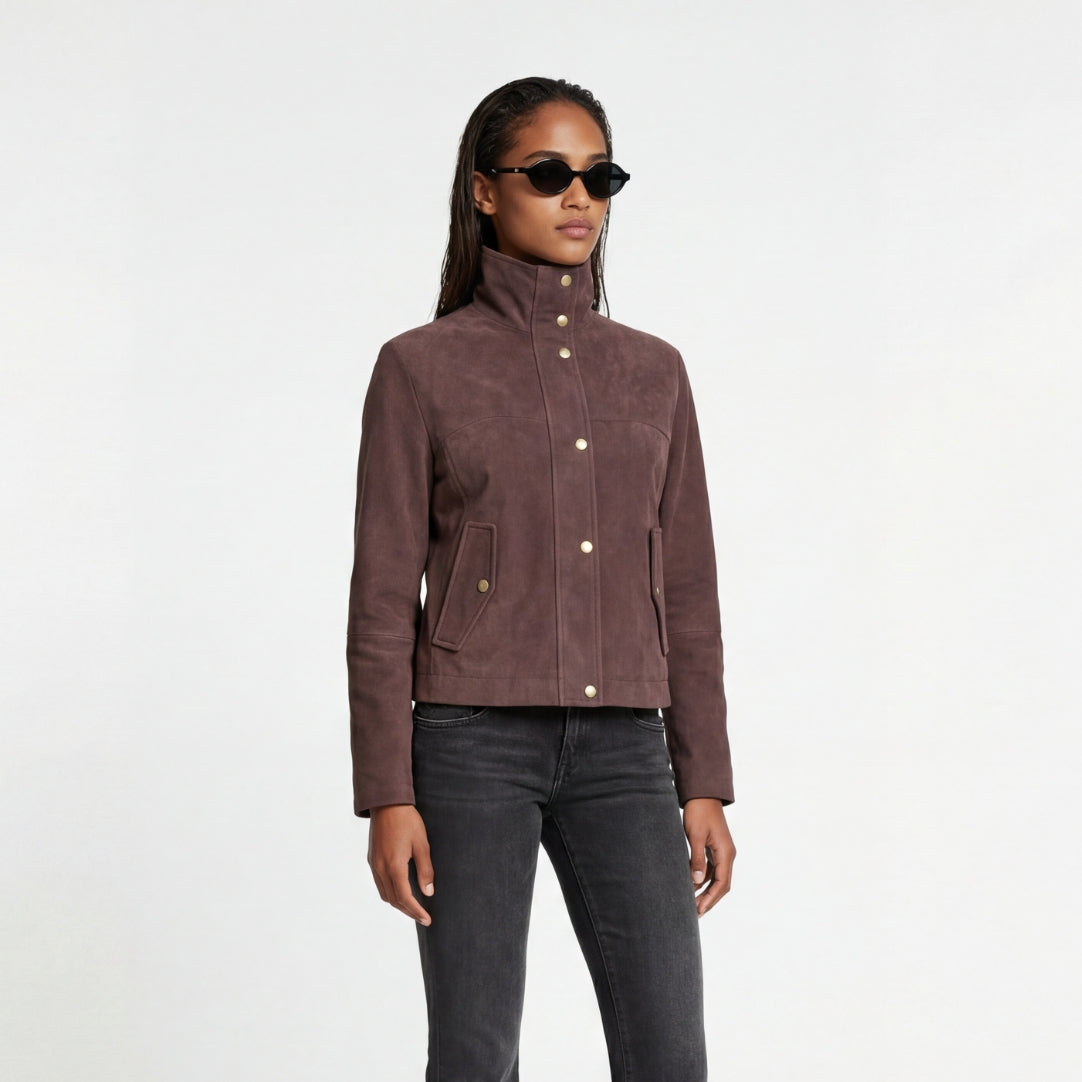 Suede Jacket in Brown RRP £289