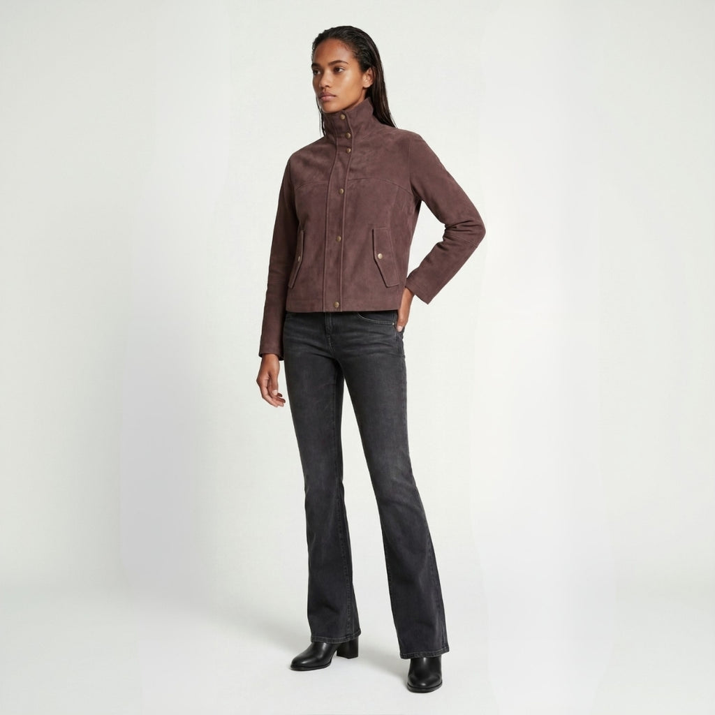 Suede Jacket in Brown RRP £289
