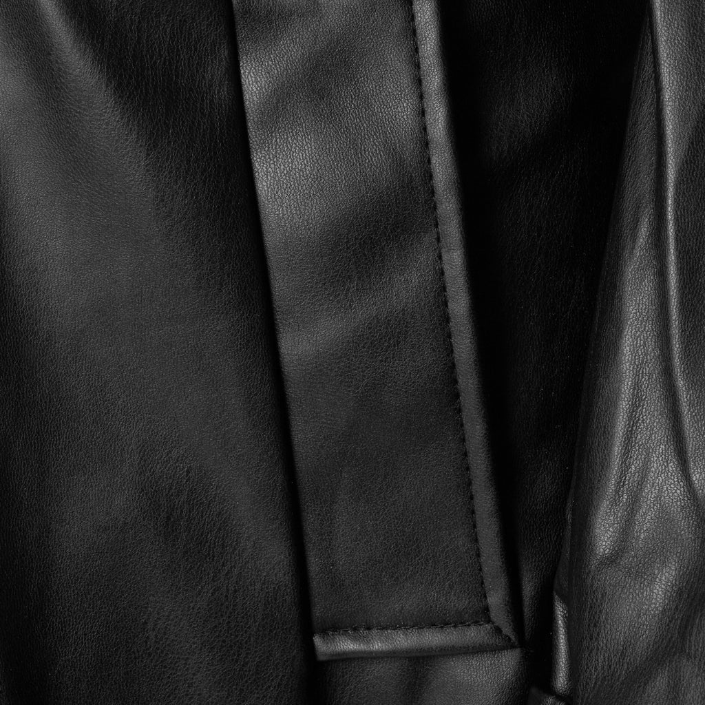 Elle Sophia PU Long Trench Coat in Black RRP £179