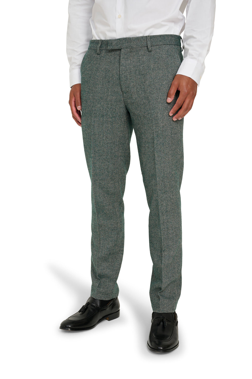 Henry Tweed Trousers in Green RRP £89