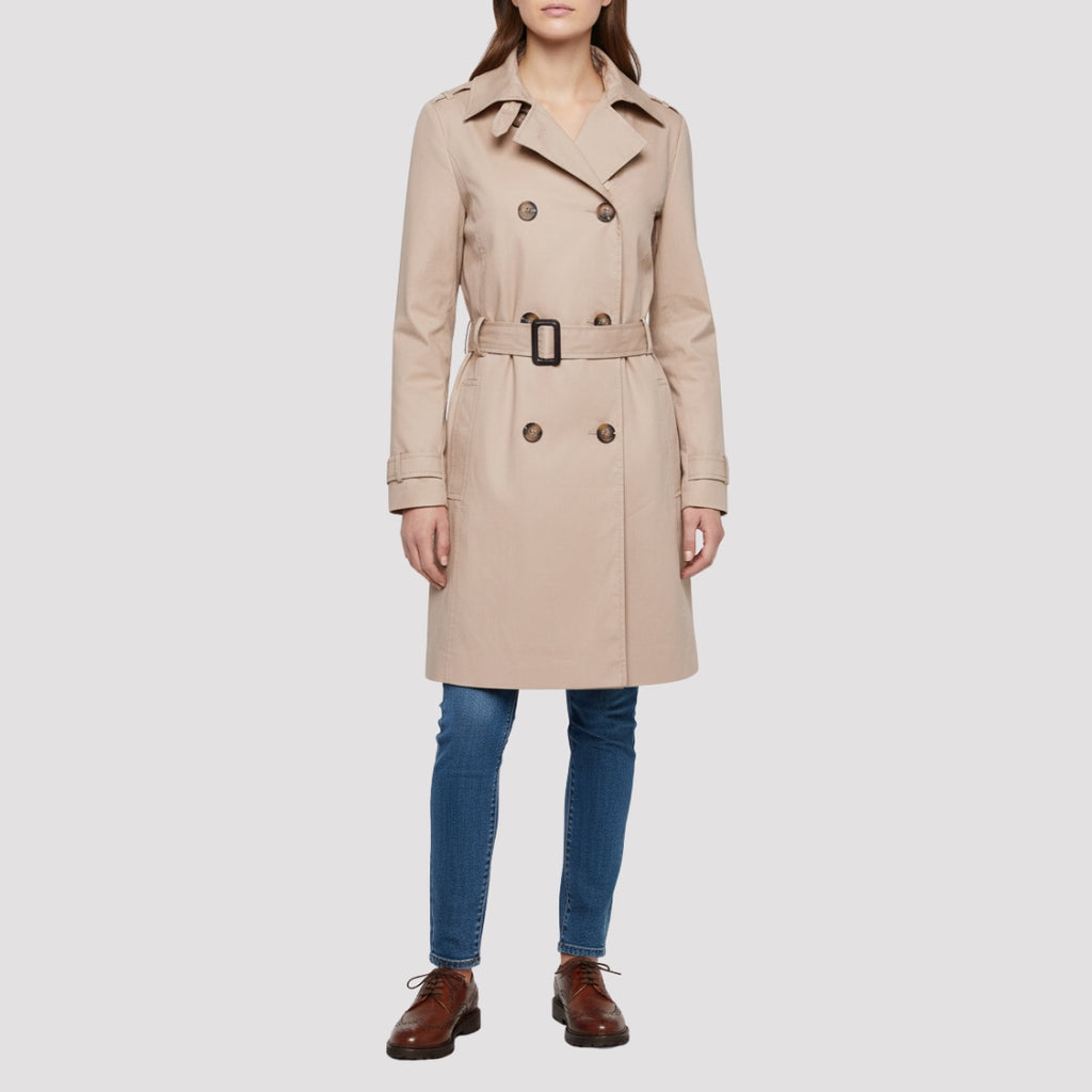Elle Tina Double Breasted Trench Coat in Stone RRP £189
