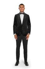 Load image into Gallery viewer, Leo Velvet Tuxedo Dinner Jacket with Shawl Lapel Detail in Black RRP £159
