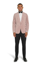 Load image into Gallery viewer, Leo Velvet Tuxedo Dinner Jacket with Shawl Lapel Detail in Blush RRP £159
