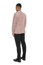 Load image into Gallery viewer, Leo Velvet Tuxedo Dinner Jacket with Shawl Lapel Detail in Blush RRP £159
