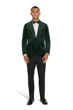 Load image into Gallery viewer, Leo Velvet Tuxedo Dinner Jacket with Shawl Lapel Detail in Emerald Green RRP £159
