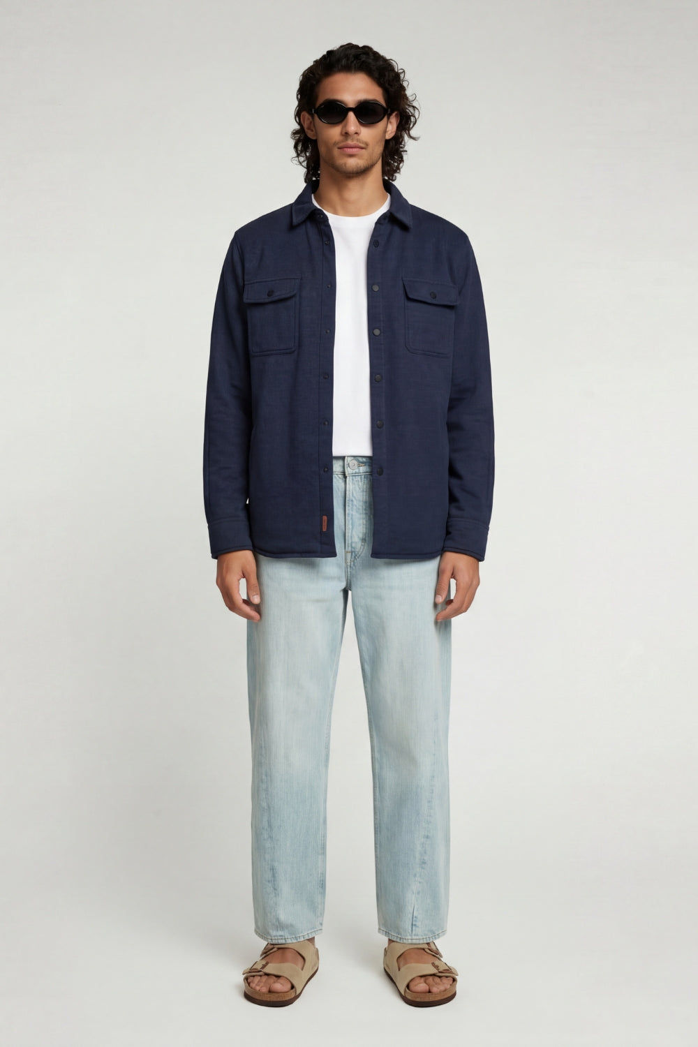 Virgil Quilted Overshirt Blue RRP £100