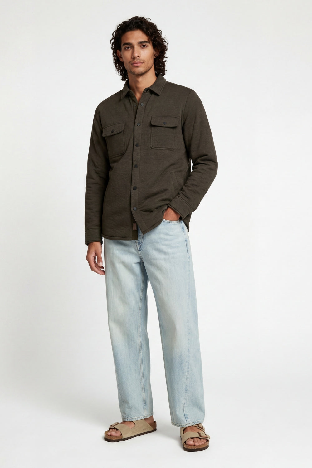 Virgil Quilted Overshirt Brown RRP £100