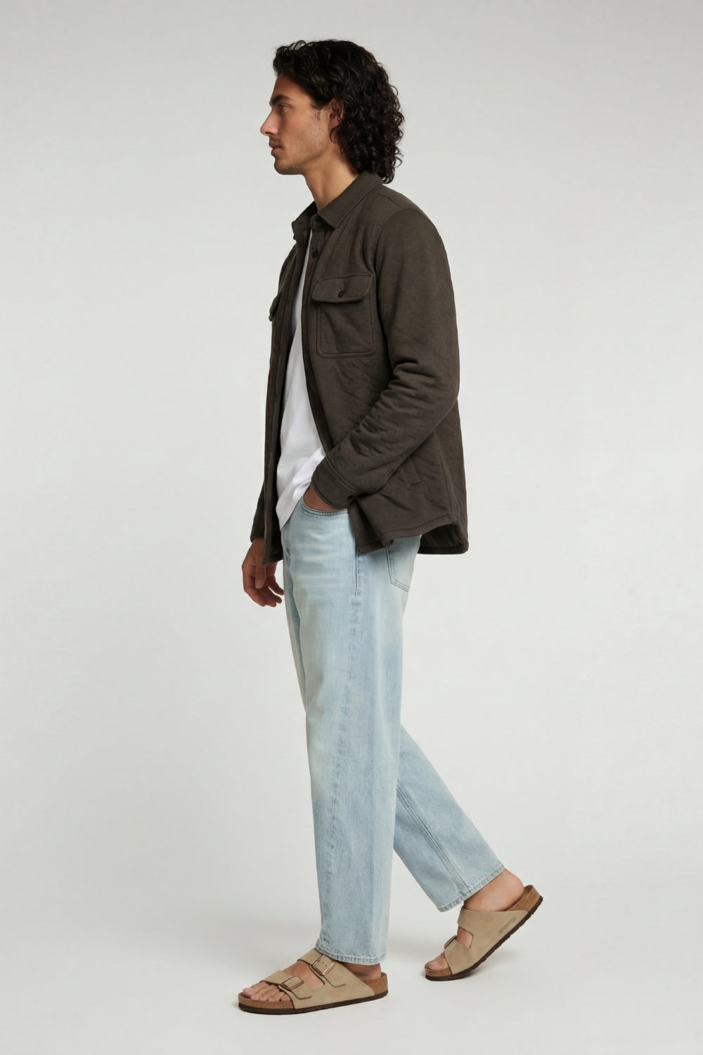 Virgil Quilted Overshirt Brown RRP £100