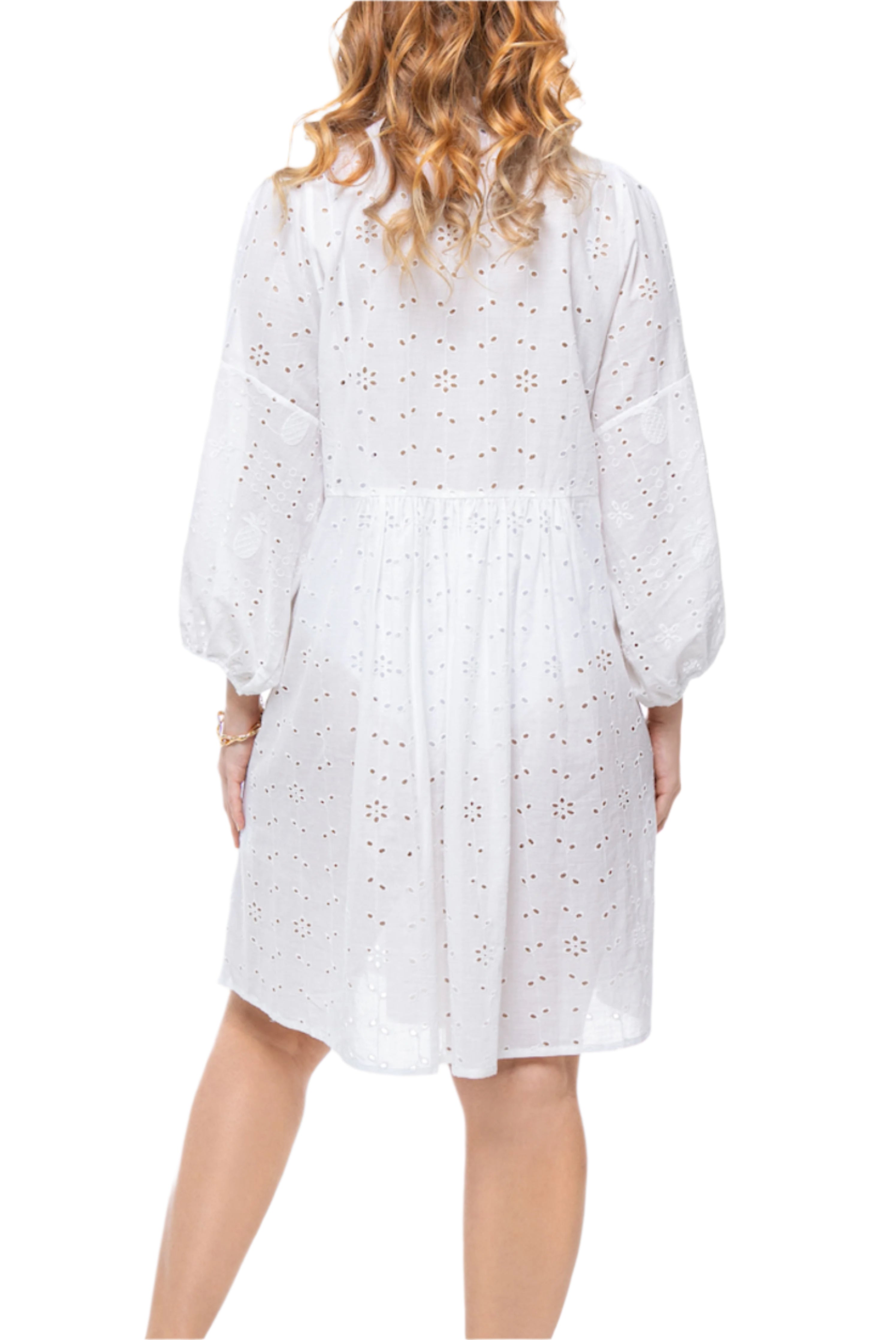 Elle Jane Embroidery Anglaise Beach Dress in White RRP £99