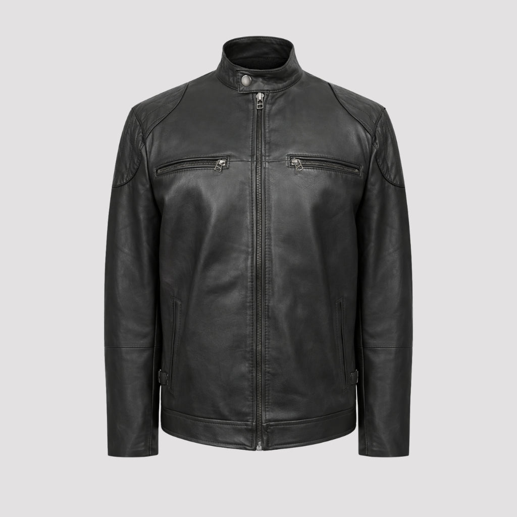 Walter Leather Jacket in Black RRP £299