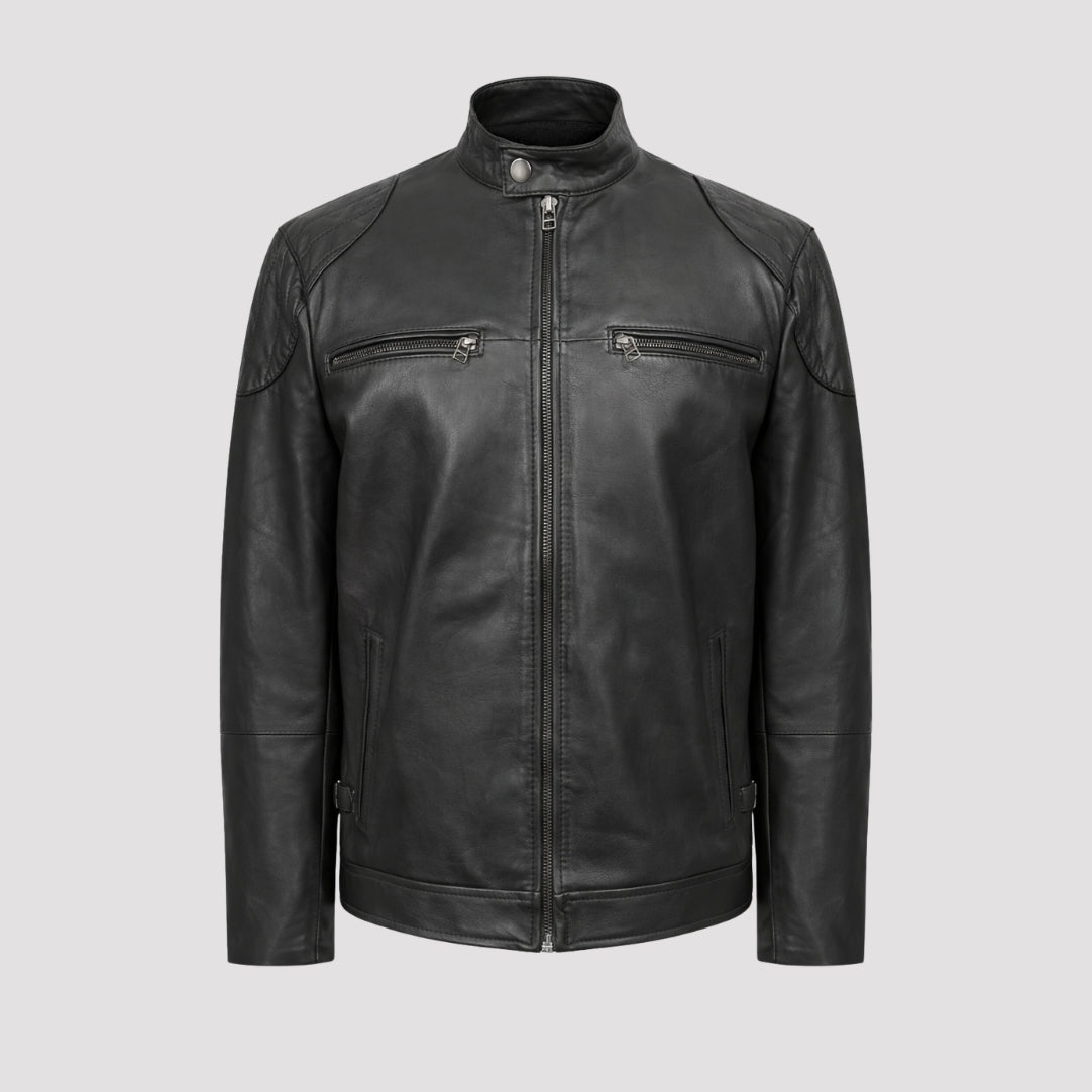 Walter Leather Jacket in Black RRP £299