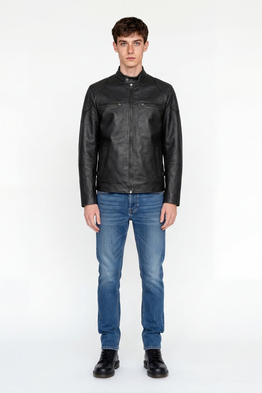 Walter Leather Jacket in Black RRP £299