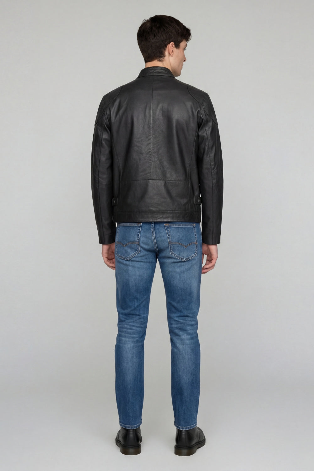 Walter Leather Jacket in Black RRP £299